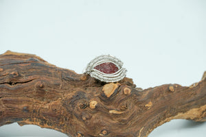 Spessartine Garnet and Silver ring